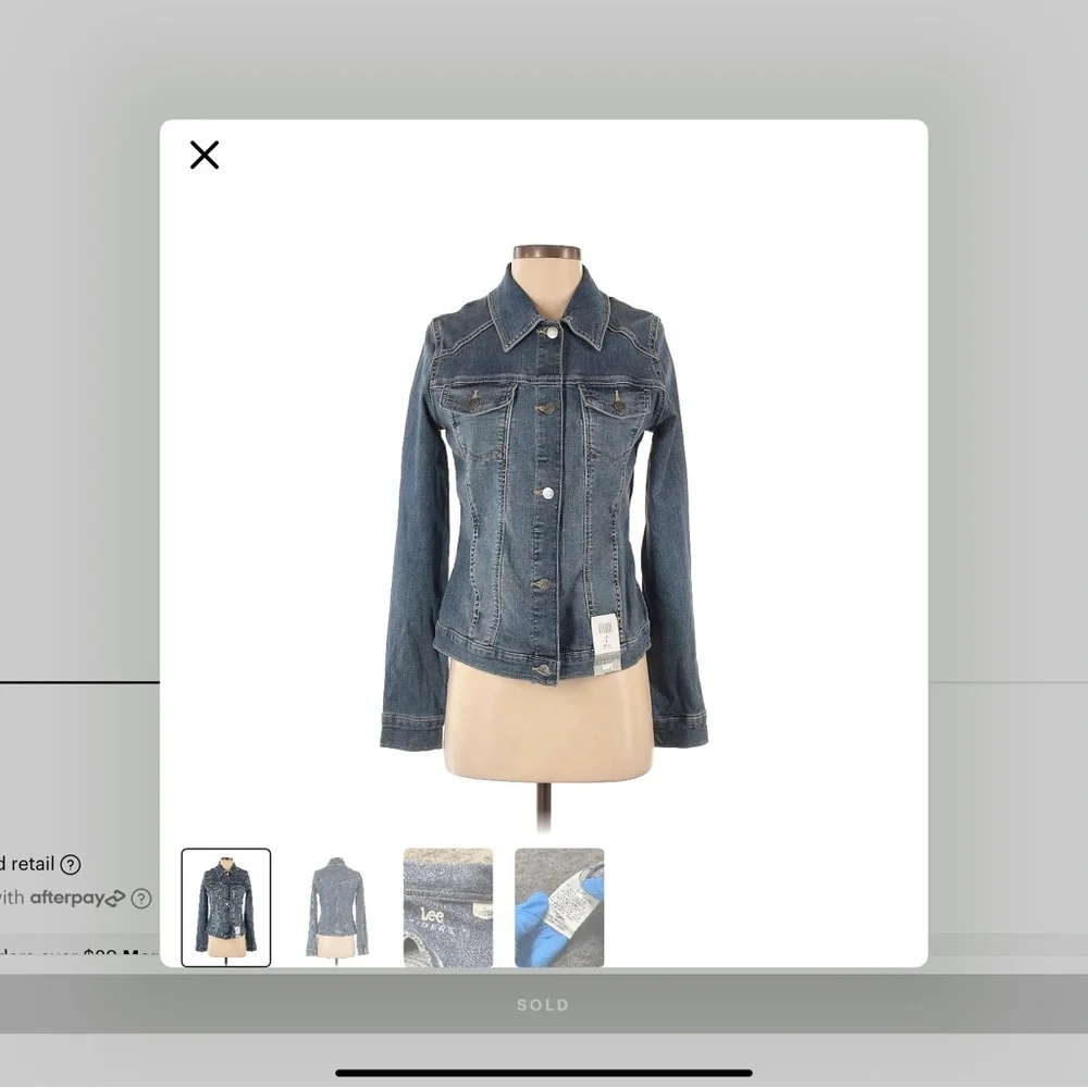 Riders by Lee Blue Jean Jacket with Classic Style and Cropped Length - Picture 1 of 4